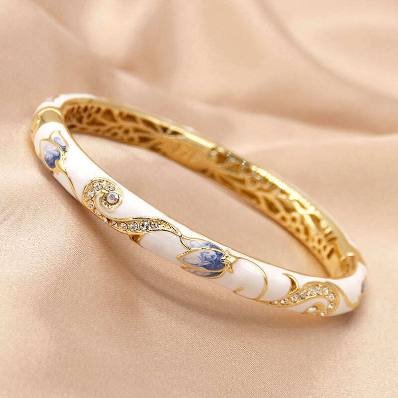 Pulseira magnética de esmalte Cloisonné de neodímio ouro titânio CZTICLE™