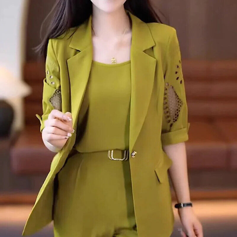ELEGANTE ZESTAW GIACCA TRE PEZZI DA DONNA