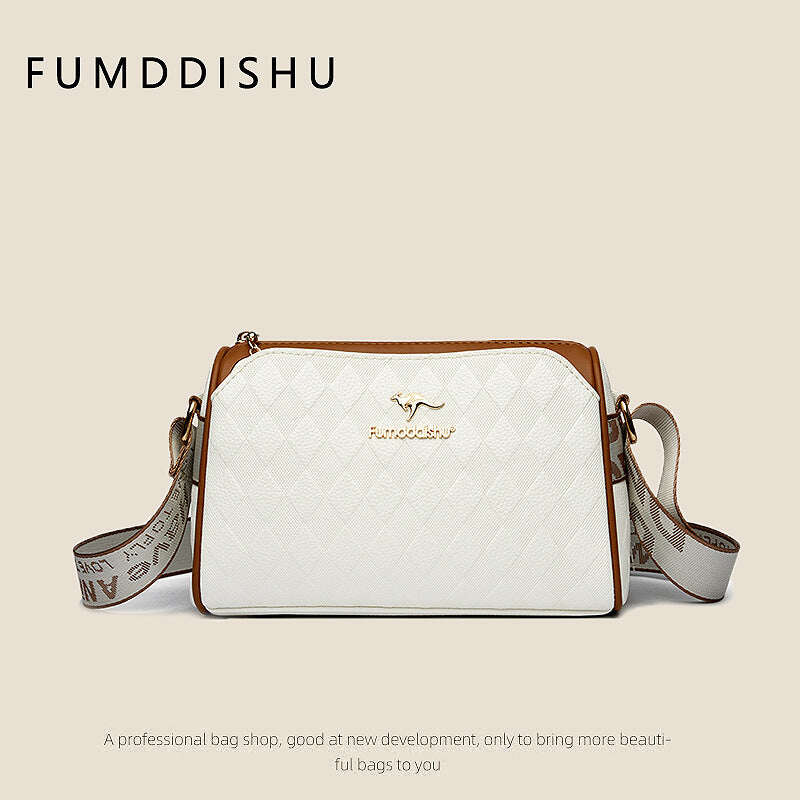 BOLSA CROSSBODY DE 3 CAMADAS COM PADRÃO DE DIAMANTE ELEGANTE DE GRANDE CAPACIDADE