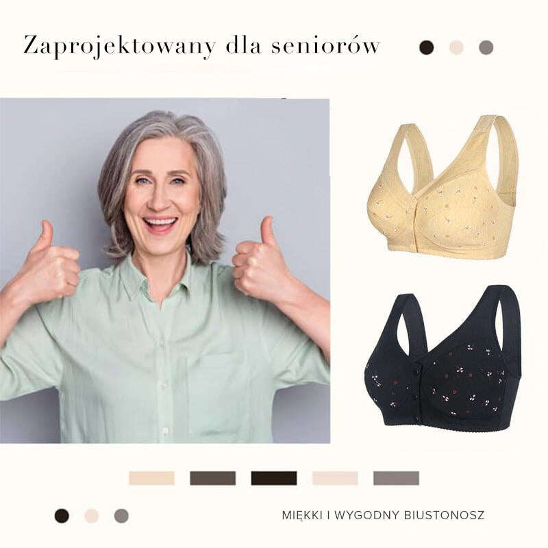 (3 pacotes) Sutiã de algodão com fecho frontal para design sênior