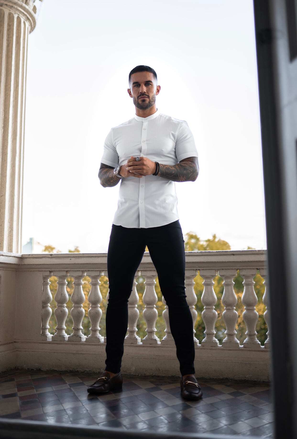 Slim Stretch Black Sateen Trousers - FSH405