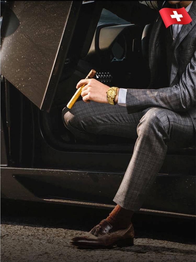 Мъжки ръчен часовник Rotary с изцяло диамантена стоманена гривна