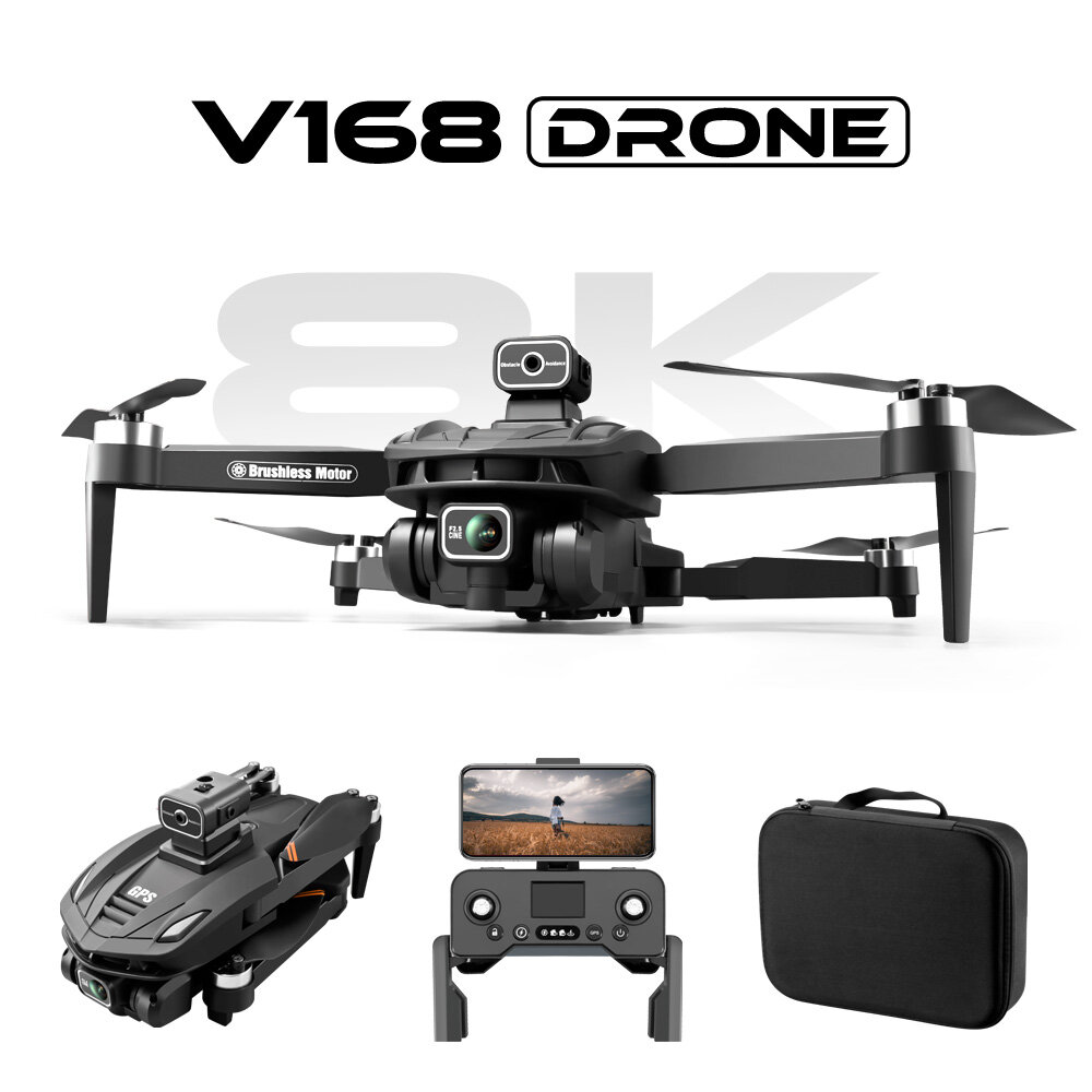 Drone V168 Pro com GPS - Câmara HD 8K - com atualização do GPS!