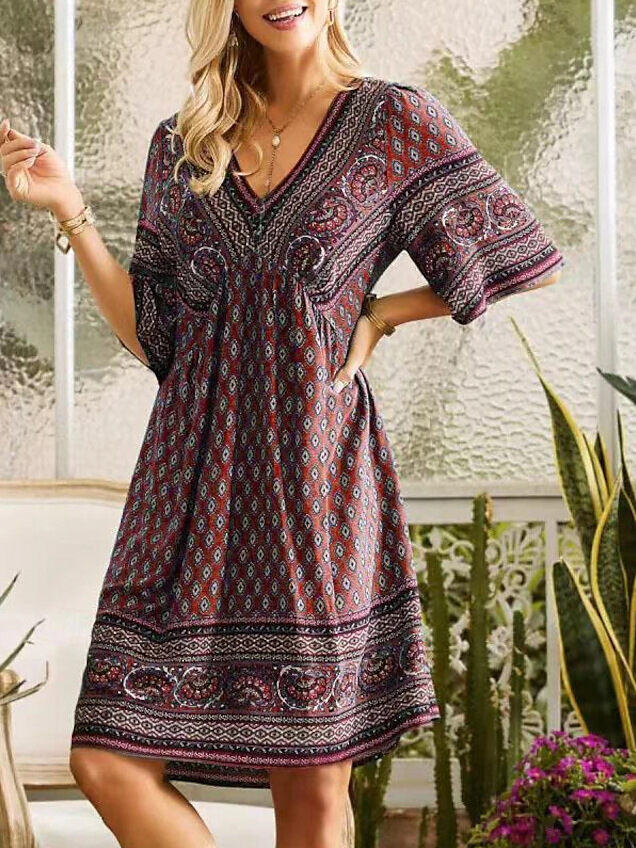 Novo vestido de verão em algodão e linho macio e confortável
