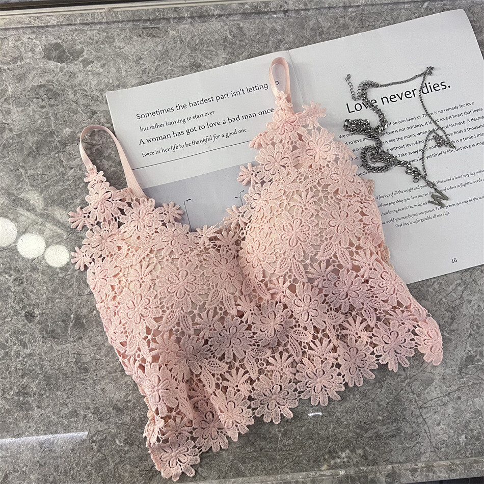 Италианска дантела с V-образно деколте, секси изрязан потник без гръб