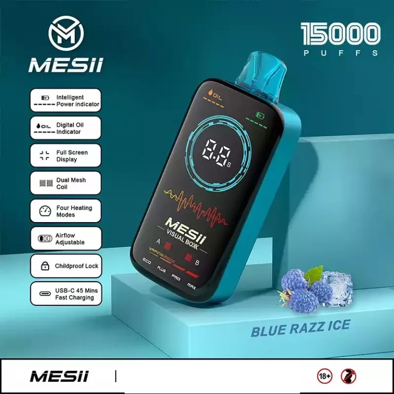 Mesii visual boxx 16000 puffs teljes képernyős kijelző eldobható vape tömeges vásárlás nagykereskedelmi