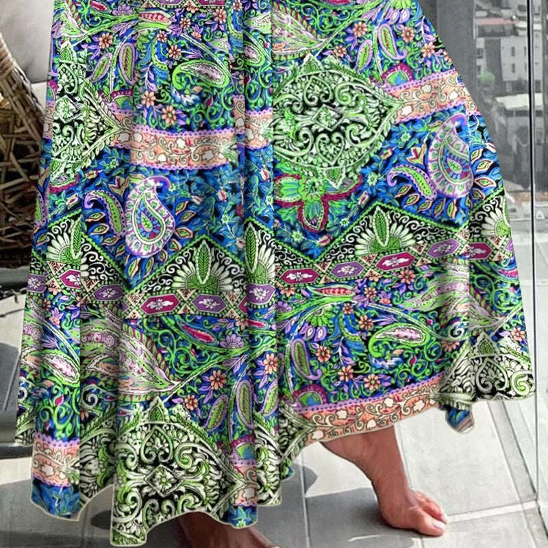 2025 nova saia floral casual fashion com meio corpo