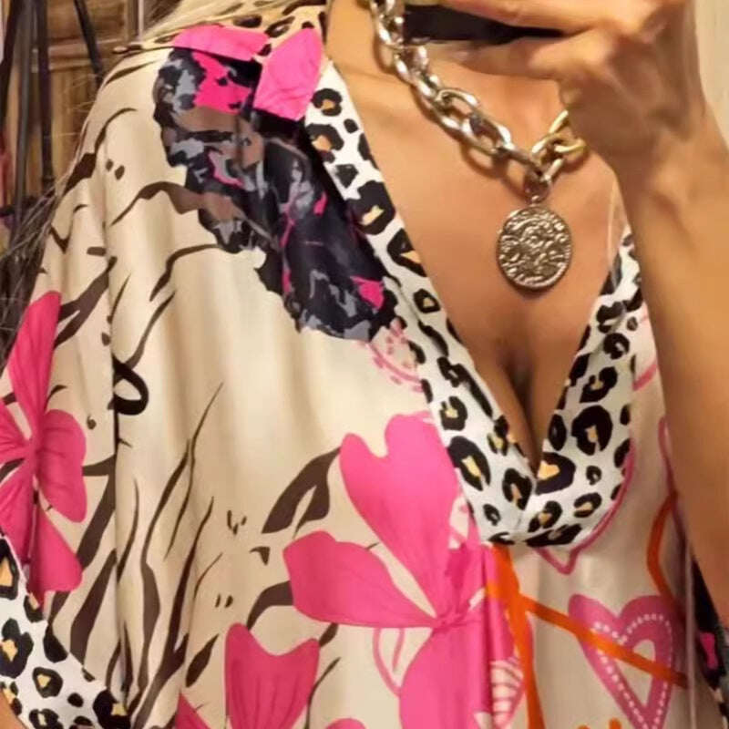 Vestido estampado completo feminino | Elegante