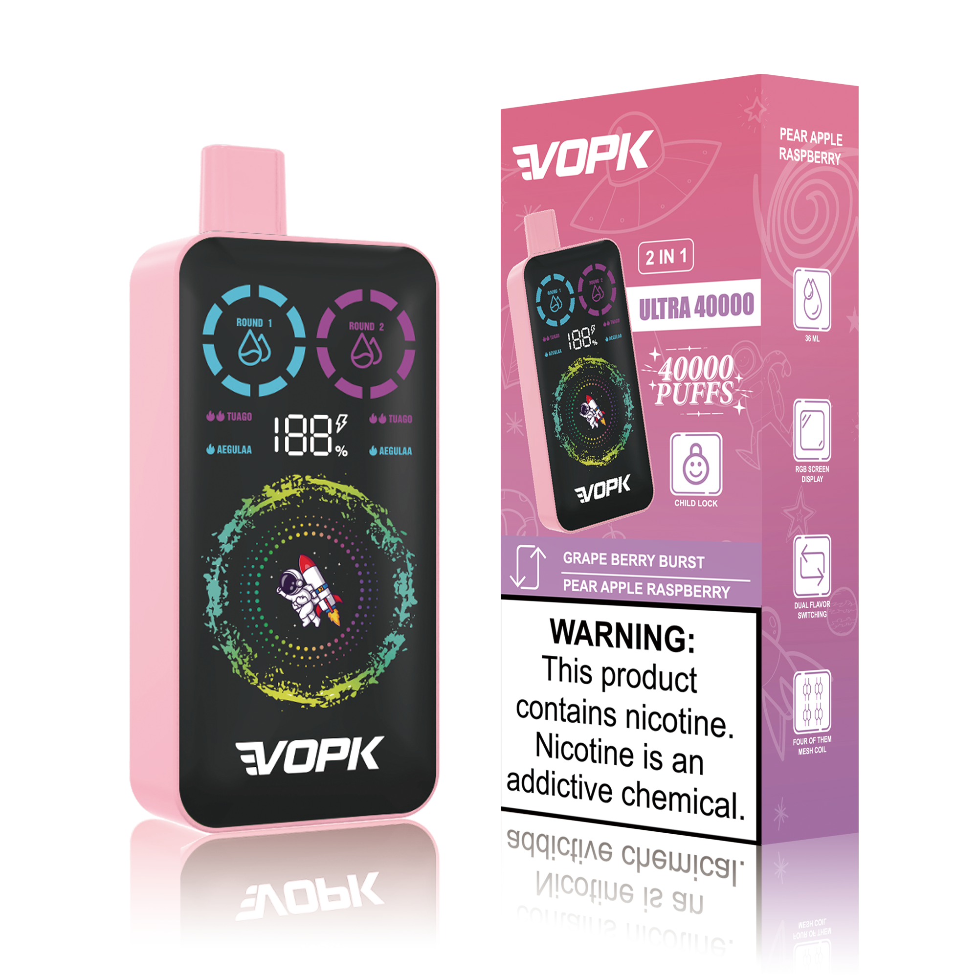 VOPK ULTRA 40000 Puffs Double Taste jednorazowe Vape - zaawansowane funkcje dla maksymalnej przyjemności z użytkowania