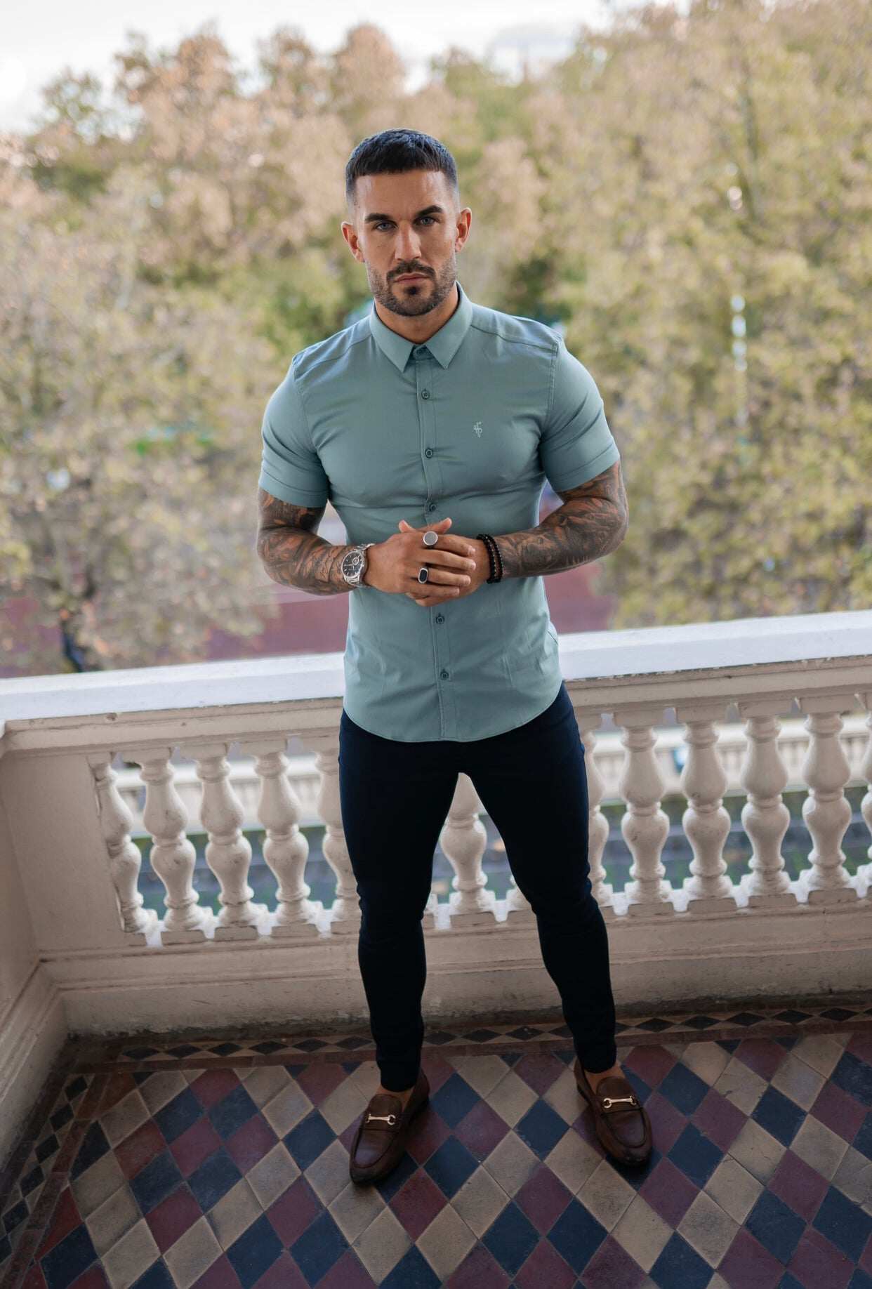 Slim Stretch Navy Sateen Trousers - FSH406