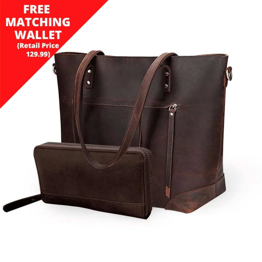 Bolsa Eva Vintage Couro Zip Up + Carteira Grátis (OS PROMO)