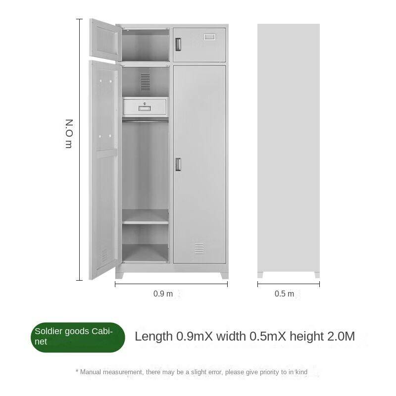 Cross Border Special Business Card Slot Built in Dress Mirror Steel Wardrobe with Smooth Guide Rails Drawers