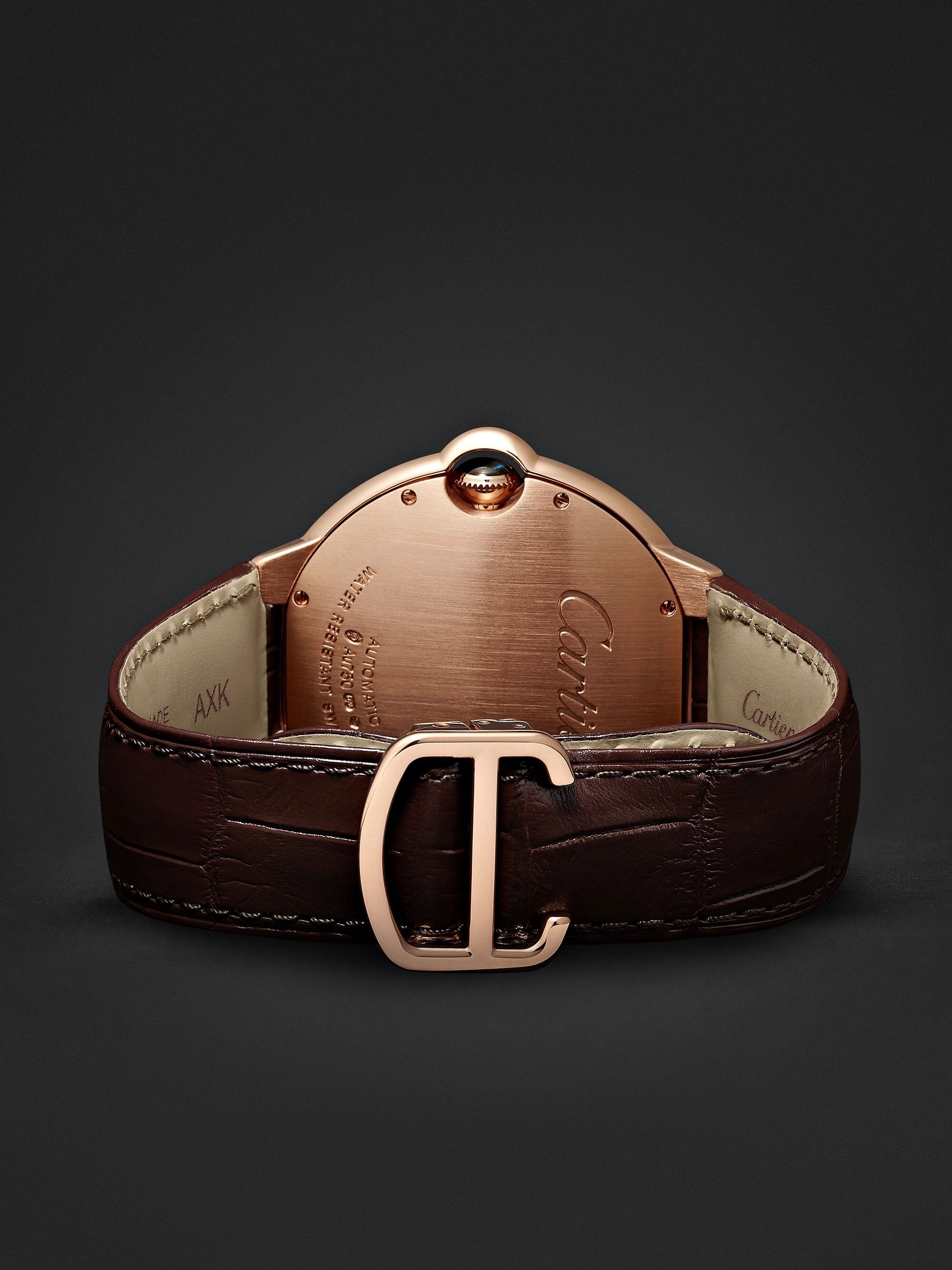 Automatic 42mm 18-Karat Pink Gold and Alligator Watch, Ref. No. CRWGBB0017