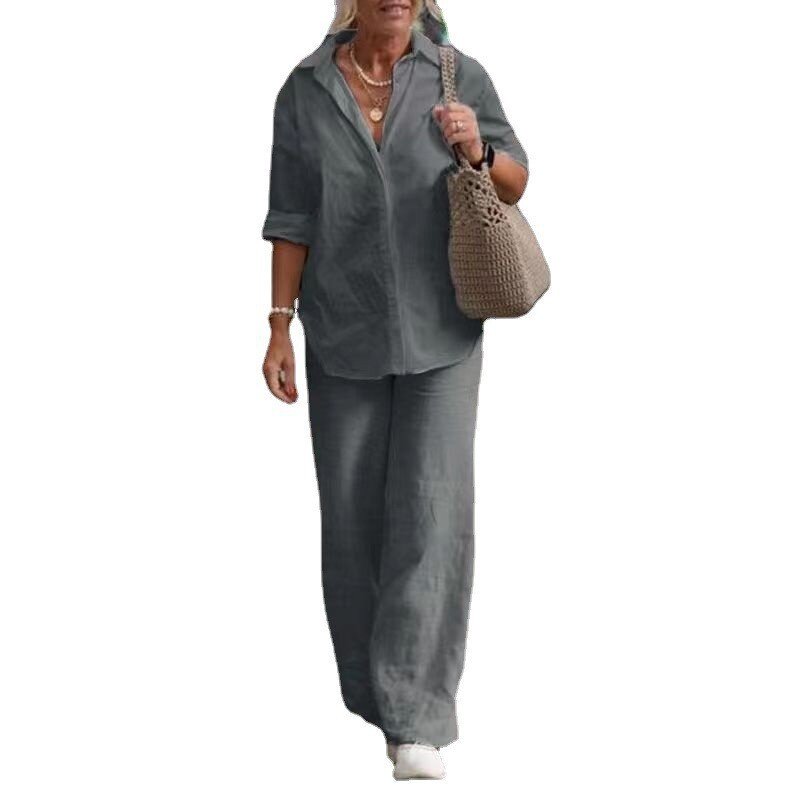 (S-5XL) Masszív alkalmi öltöny széles nadrággal✨