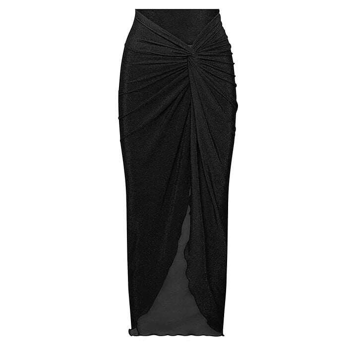 2025 New Mesh Splice Black One Piece Swimsuit Set
