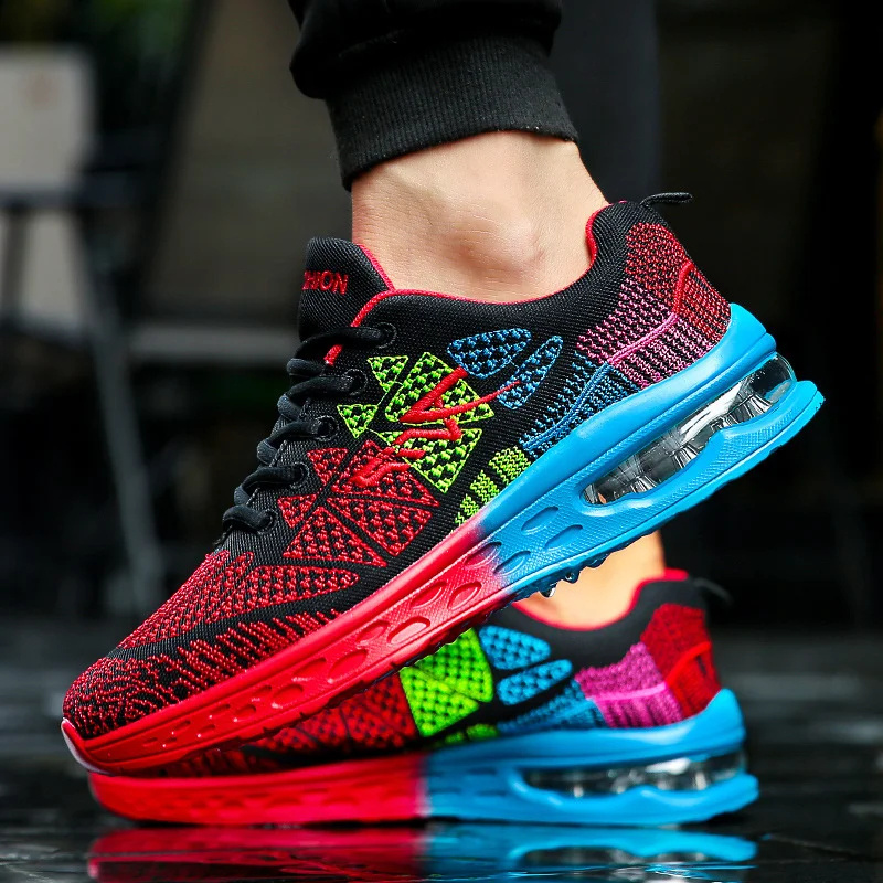 🔥Promoção da semana passada com 53% de desconto 🔥Tênis ortopédico multicolorido com almofada de ar para homens e mulheres