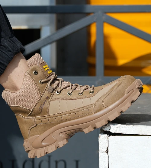 Botas masculinas impermeáveis ​​anti-entorse e antifuros para trabalho, botas de caminhada (atualização de durabilidade)