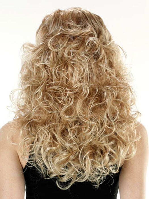 Perucas longas onduladas marrons para mulheres com parte lateral