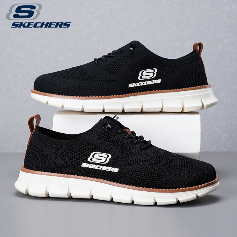 Novos mocassins leves com atacadores da Skechers, casuais, respiráveis ​​e voadores