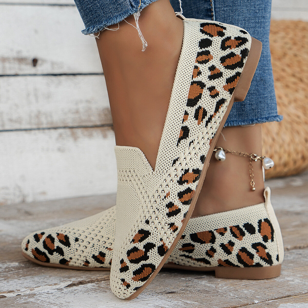 🔥Posledný deň ZĽAVA 49 % – Dámske priedušné mokasíny so štvorcovými špičkami, módne vonkajšie byty – pri kúpe 2 poštovné zdarma