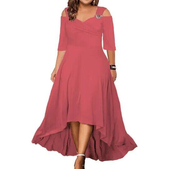 Prosta sukienka z odkrytymi ramionami, plus size