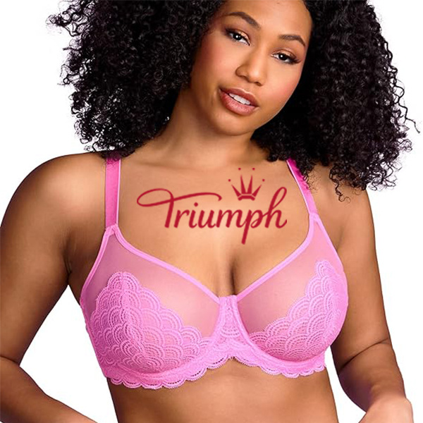 TRIUMPH® – 3 PEÇAS 💖 50% DE DESCONTO ✨ Sutiã grande de renda macia feminino