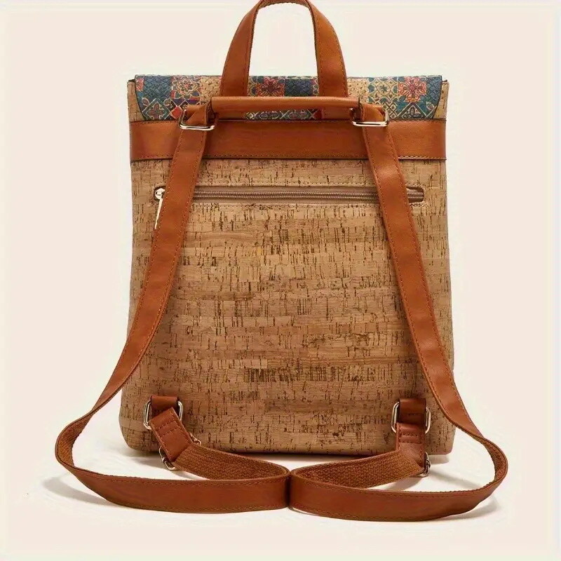 Women's Large Capacity Vintage Floral Print Backpack - Adjustable Padded Straps, Multiple Pockets, Mixed Colors for Casual Travel & Everyday Use, Everyday Backpack, Vintage Floral Print Backpack, Decorative Backpack