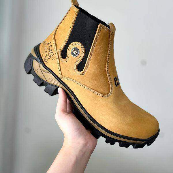 Botas masculinas de couro Caterpillar® Piso durável Macio e fácil de usar Perfeito para trabalhos agrícolas