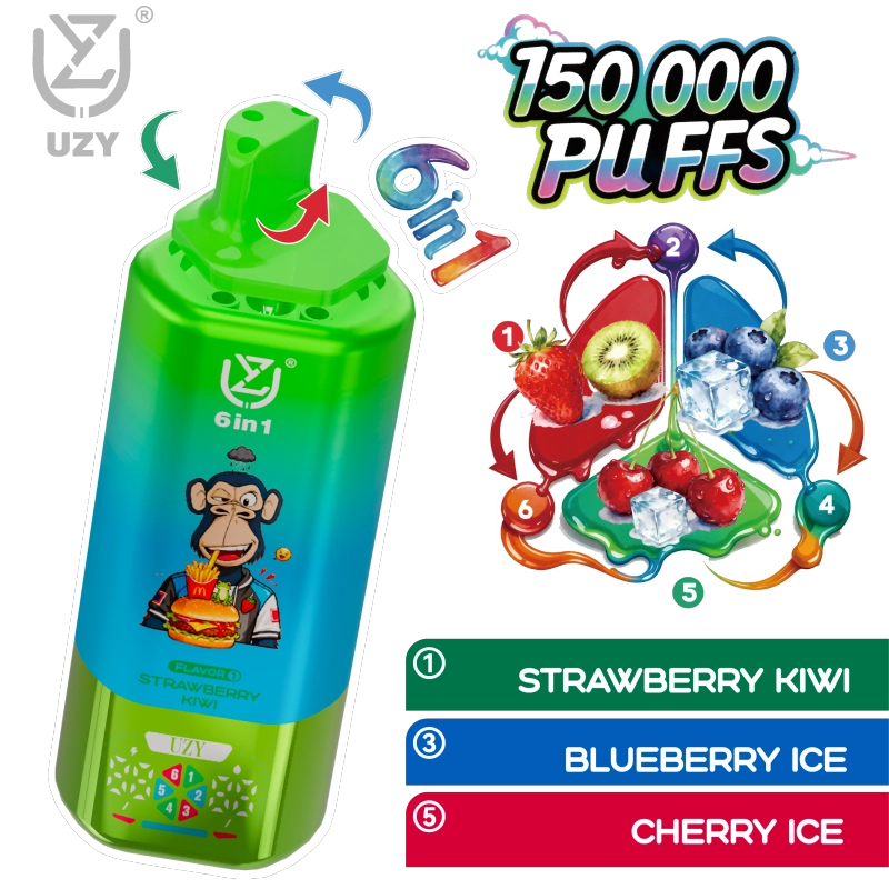 UZY 150K Puffs Vape Strawberry Kiwi & Blueberry Coconut & Mixed Berry