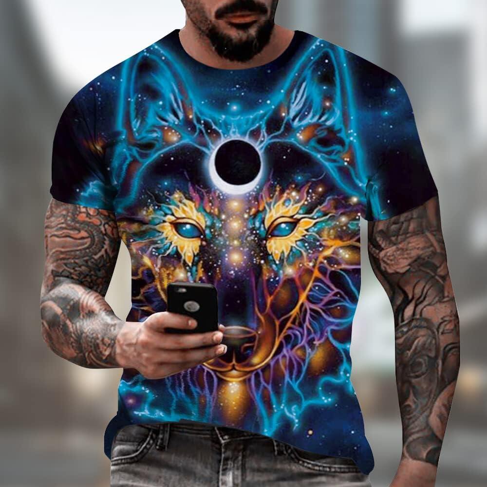 Men's 3D Print Skull T-Shirt 3D Creative Print Short Sleeve T-Shirt Casual Round Neck Novelty Street Fashion Tees Shirt