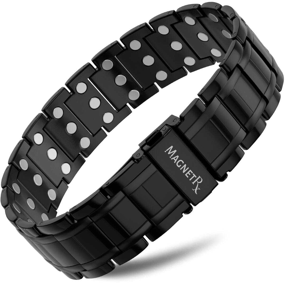 Pulseira magnética de titânio 3x Strength para homens (preto)