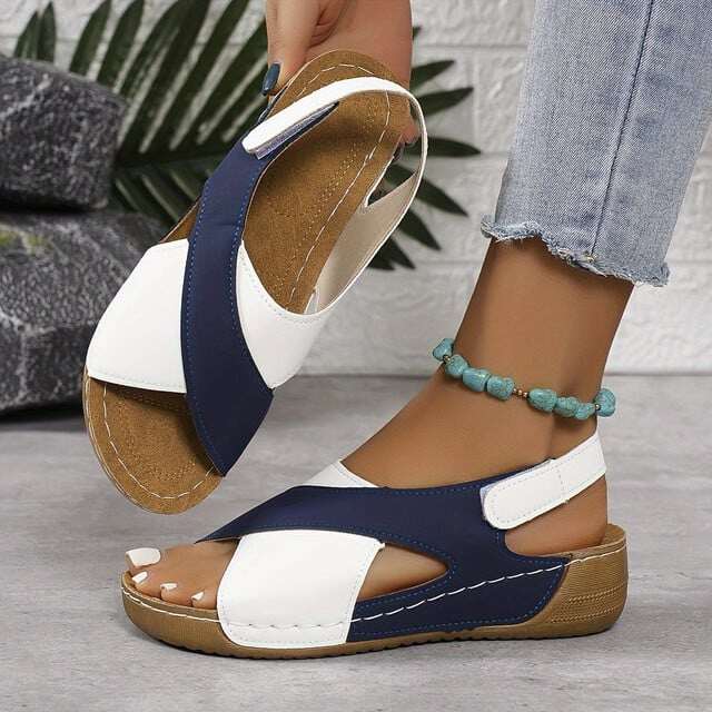 🔥Promoção de último dia 50% OFF - Sandálias ortopédicas ultraconfortáveis ​​para mulher com salto inclinado