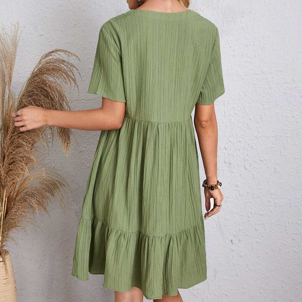 👚💃 Luźna, casualowa jesienna sukienka z wiązaniem w talii
