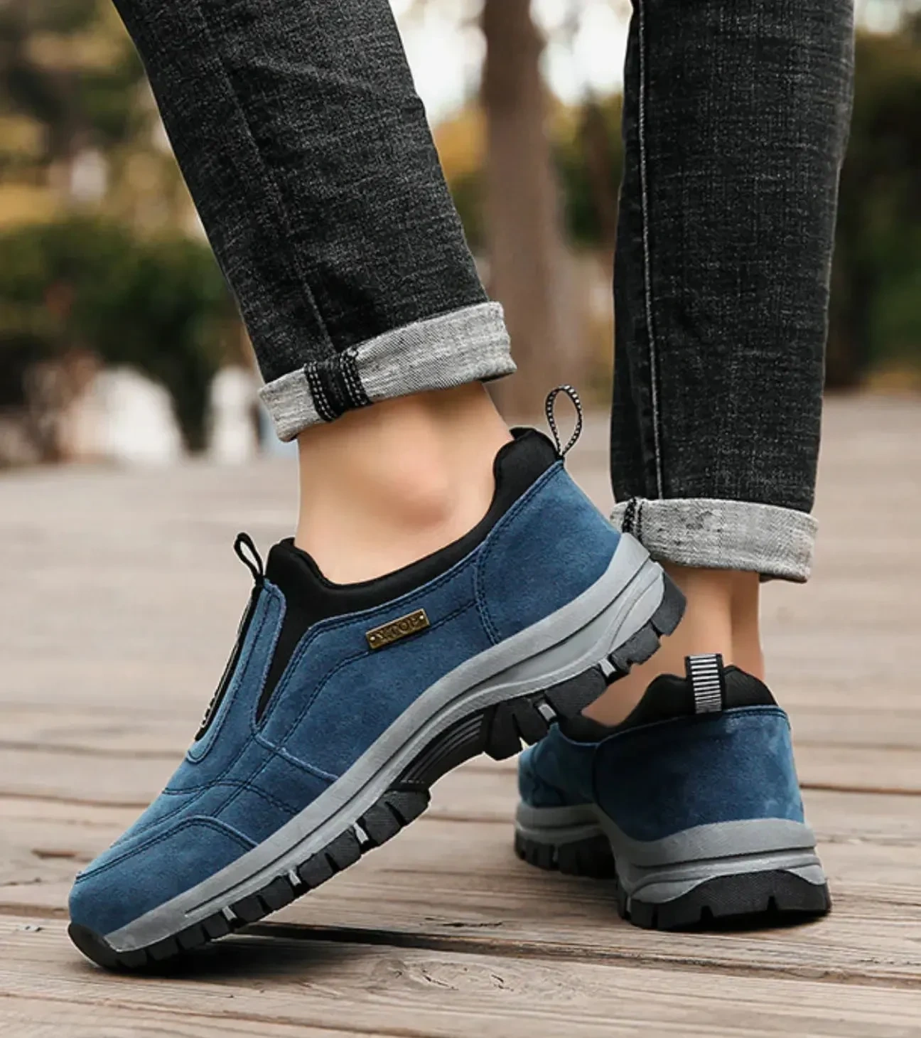 Sapatos de caminhada leves e antiderrapantes para homens ao ar livre, tênis para caminhada