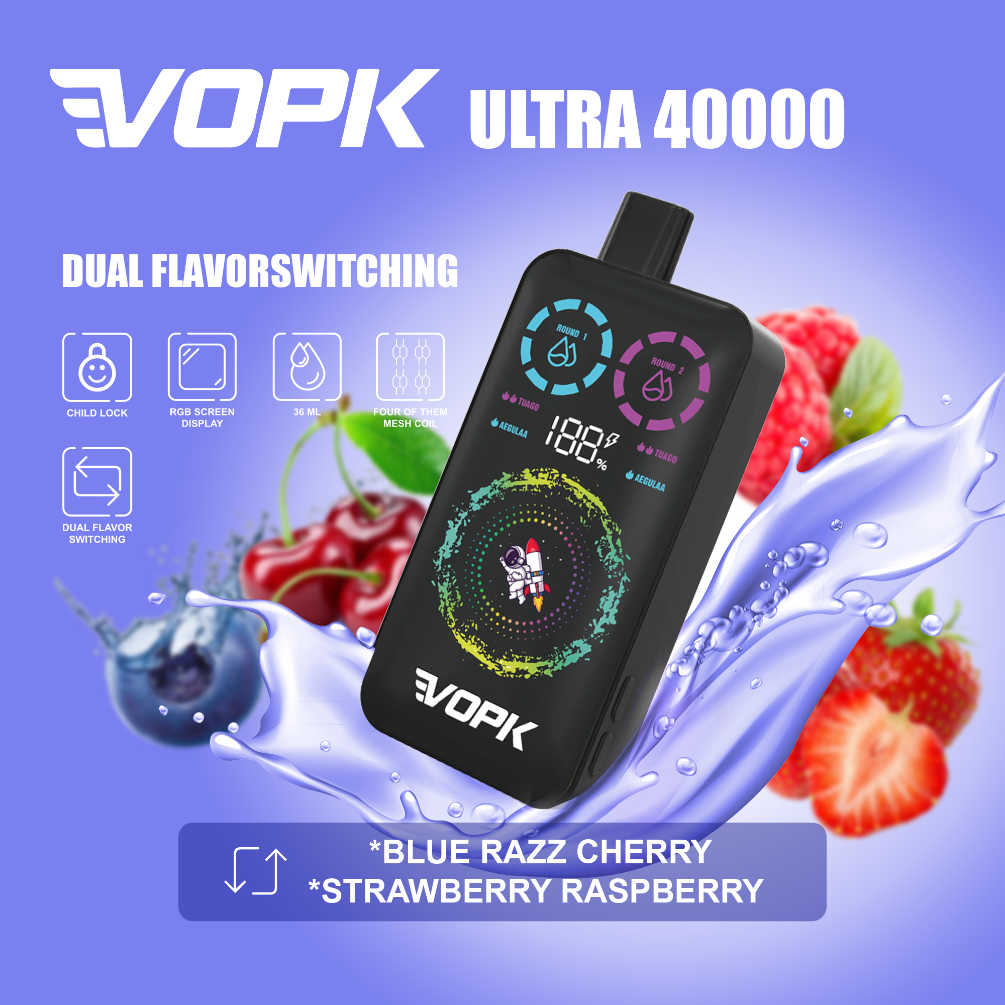 VOPK ULTRA 40000 Puffs Double Taste jednorazowe Vape - zaawansowane funkcje dla maksymalnej przyjemności B