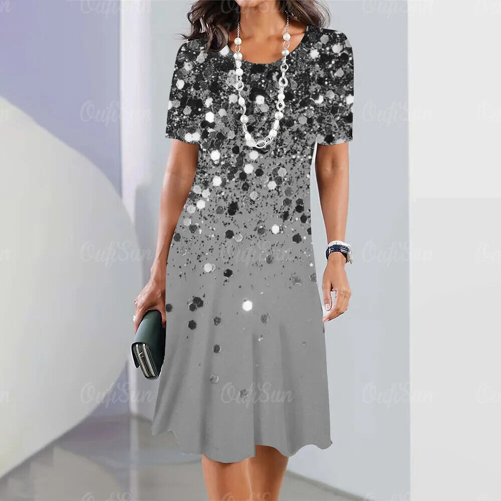 🔥  🔥 【S-5XL】Vestido retrô elegante com gola redonda