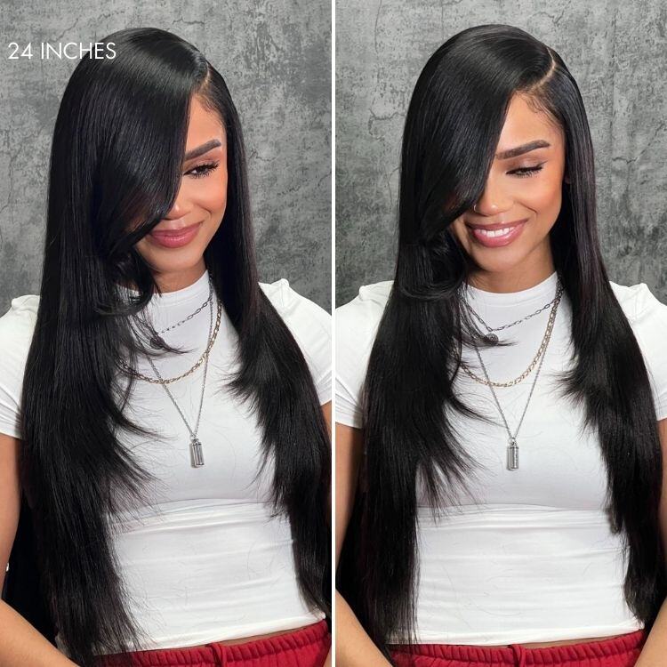 LUVME™ Natural Layered Thin Straight/Volucent Wavy Wig