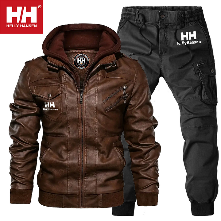 Helly Hansen-2024 őszi-téli új meleg vízálló és szélálló bőrkabát + Helly Hansen téli túranadrág