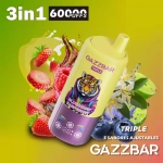 GAZZ BAR TRIPLE 60000 Puffs disposable vape Strawberry Raspberry • Triple Melon • Sour Mango Pineapple