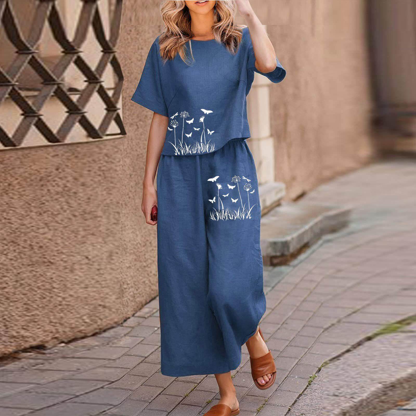 Novo estampagem a quente terno de manga curta e conjunto de duas peças estampado