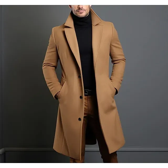 CASACO LONGO DE INVERNO MASCULINO, CASACO DUPLO EXTERIOR DIÁRIO