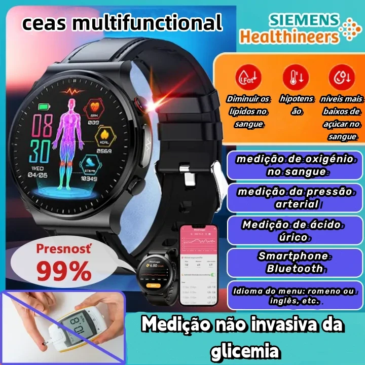 Relógio de terapia laser Siemens pode monitorizar a frequência cardíaca/pressão arterial/açúcar no sangue