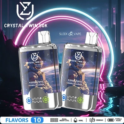 UZY Crystal Twin 50000 Puffs Dual-Flavor Rechargeable Disposable Vape