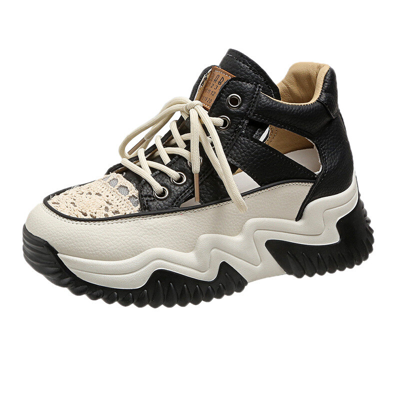 2024 verão novo estilo malha alta superior oco respirável sapatos femininos
