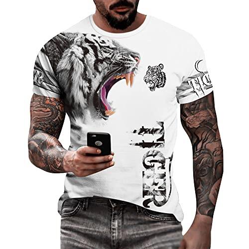 Camiseta masculina de caveira com estampa 3D criativa 3D camiseta de manga curta casual gola redonda novidade moda urbana camiseta