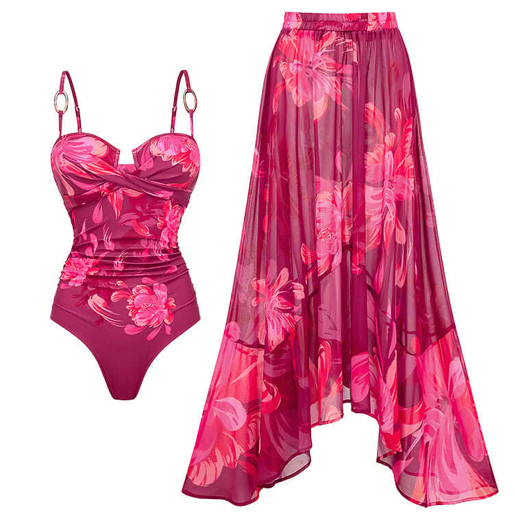 🎀 2025 New Beauty Floral Print Two Piece Swimsuit Set