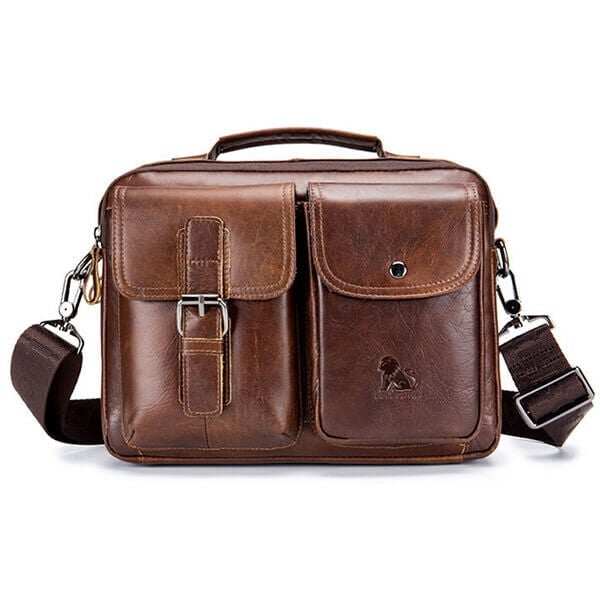 Torba na ramię z prawdziwej skóry dla mężczyzn Business Messenger Bag