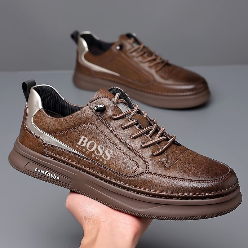BOSS 2025 novos sapatos casuais e versáteis de sola grossa de alta qualidade