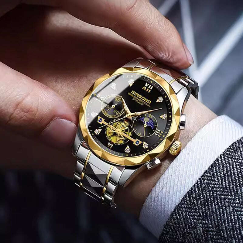 🎁Мъжки многофункционален кварцов механичен часовник