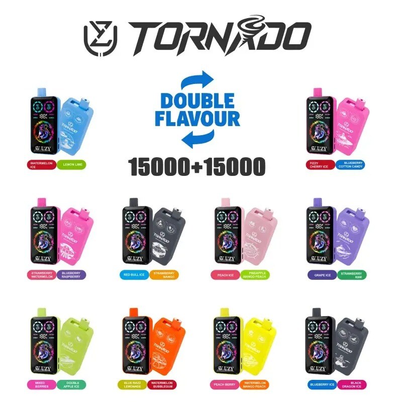 UZY Tornado 30000 30K Puffs :Dual Flavors Disposable Vape with Smart Screen